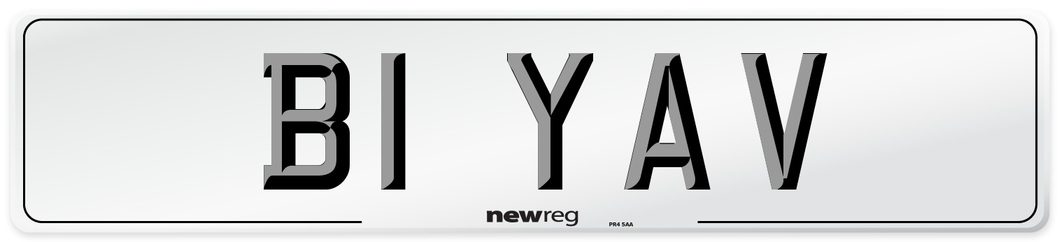 B1 YAV Number Plate from New Reg